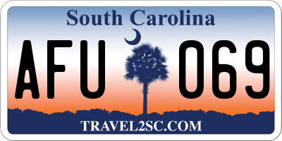 SC license plate AFU069