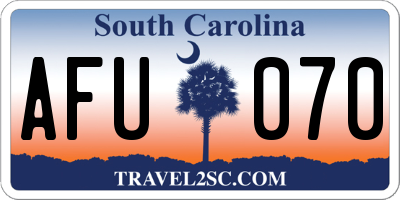 SC license plate AFU070