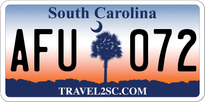 SC license plate AFU072