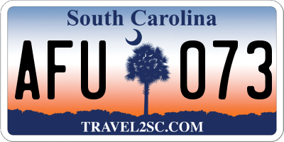 SC license plate AFU073