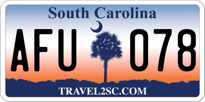 SC license plate AFU078