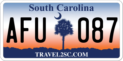 SC license plate AFU087