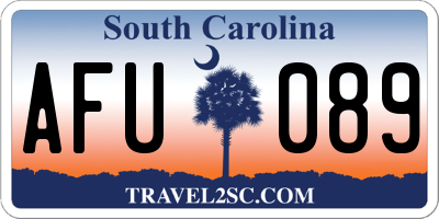 SC license plate AFU089