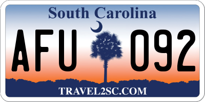 SC license plate AFU092
