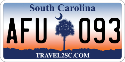 SC license plate AFU093