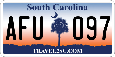 SC license plate AFU097