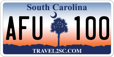 SC license plate AFU100