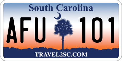 SC license plate AFU101