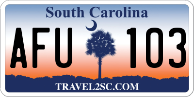 SC license plate AFU103