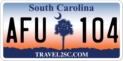 SC license plate AFU104