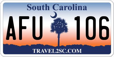 SC license plate AFU106