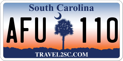 SC license plate AFU110