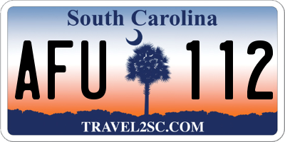SC license plate AFU112