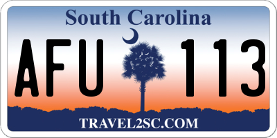 SC license plate AFU113