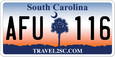 SC license plate AFU116