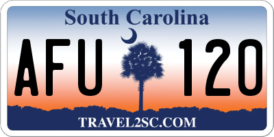 SC license plate AFU120