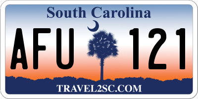 SC license plate AFU121