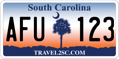 SC license plate AFU123