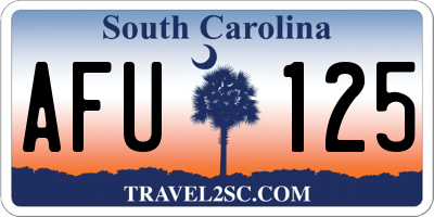 SC license plate AFU125