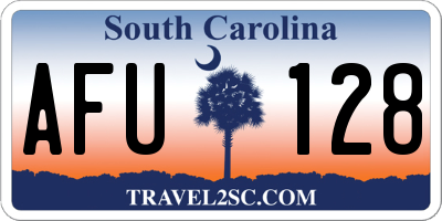 SC license plate AFU128