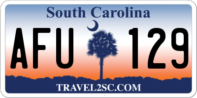 SC license plate AFU129