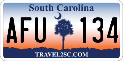 SC license plate AFU134
