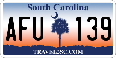SC license plate AFU139