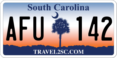 SC license plate AFU142