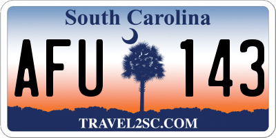 SC license plate AFU143
