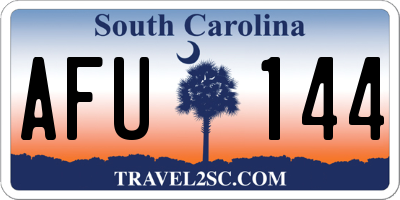 SC license plate AFU144