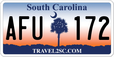SC license plate AFU172