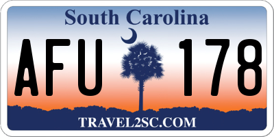 SC license plate AFU178