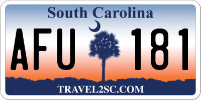SC license plate AFU181
