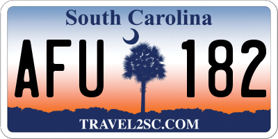 SC license plate AFU182