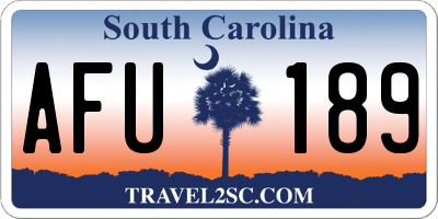 SC license plate AFU189