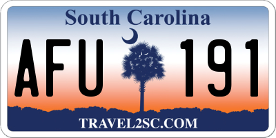 SC license plate AFU191