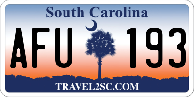 SC license plate AFU193