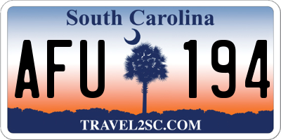 SC license plate AFU194
