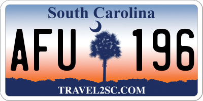 SC license plate AFU196