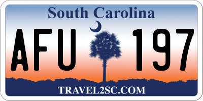SC license plate AFU197