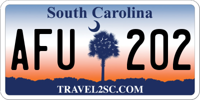 SC license plate AFU202