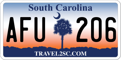 SC license plate AFU206