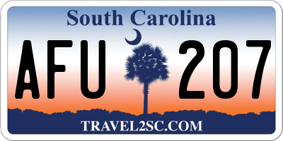 SC license plate AFU207