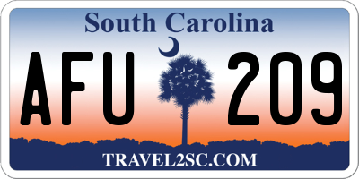 SC license plate AFU209