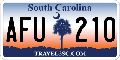 SC license plate AFU210