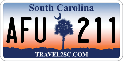 SC license plate AFU211