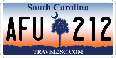 SC license plate AFU212