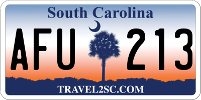 SC license plate AFU213