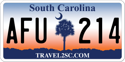 SC license plate AFU214