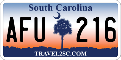 SC license plate AFU216